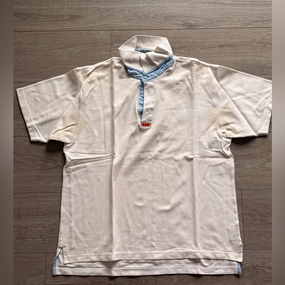 SLAM Men’s Short Sleeve Polo Shirt XXL White Cotton Sailing Yacht Casual